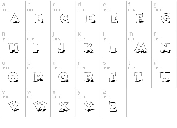 MonophonShadow lowercase a-z preview