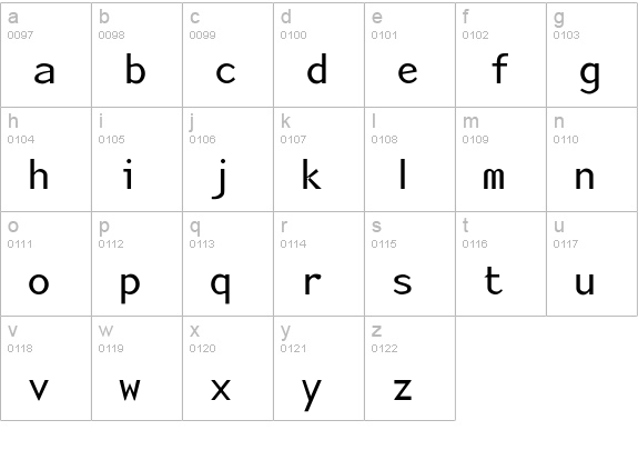 Monotony lowercase a-z preview