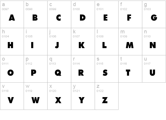 Monster AG lowercase a-z preview