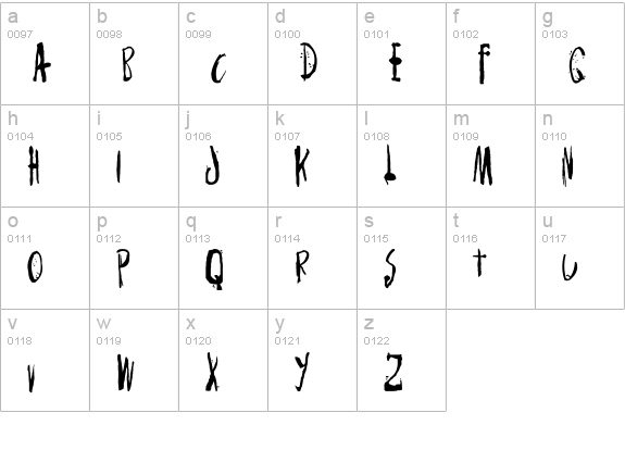 Monsterchild lowercase a-z preview