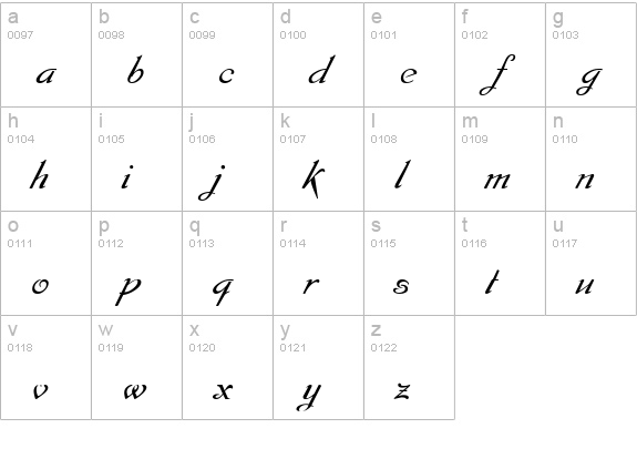 Montague lowercase a-z preview