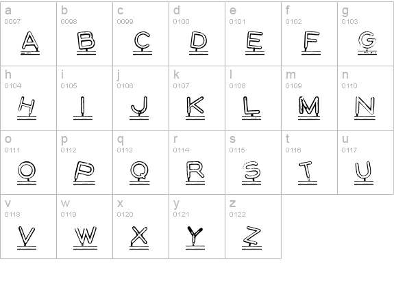 MontaplexOutline lowercase a-z preview