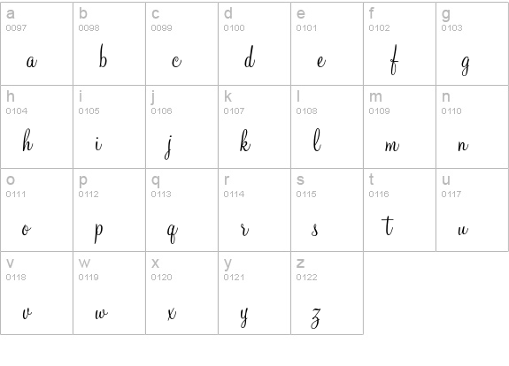 Monterey lowercase a-z preview