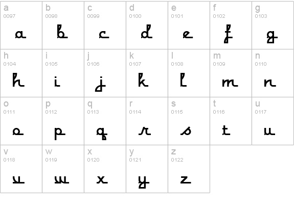 Monterey Popsicle NF lowercase a-z preview