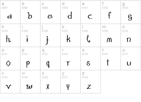 MonterreyEF lowercase a-z preview