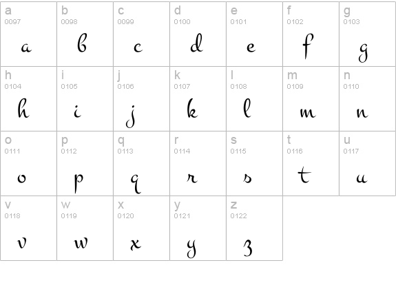 Montez lowercase a-z preview