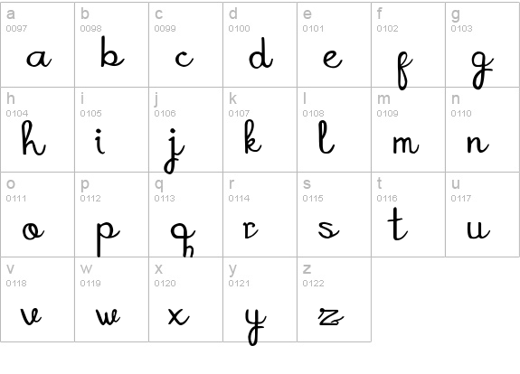 Montezema lowercase a-z preview