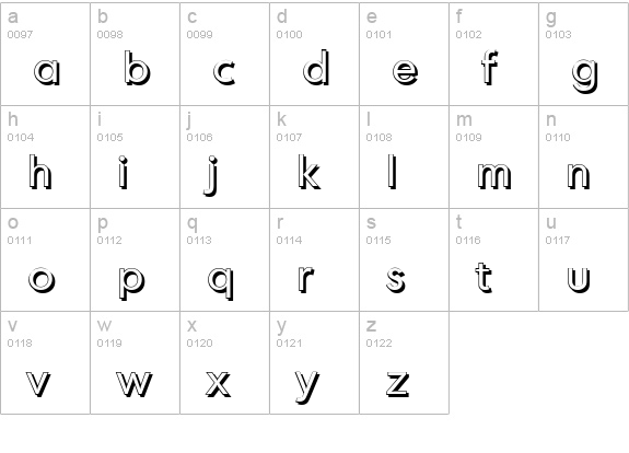 MontrealShadow-Regular lowercase a-z preview