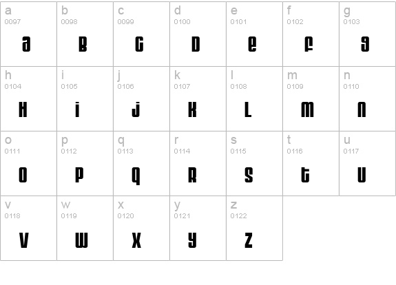 Moog lowercase a-z preview