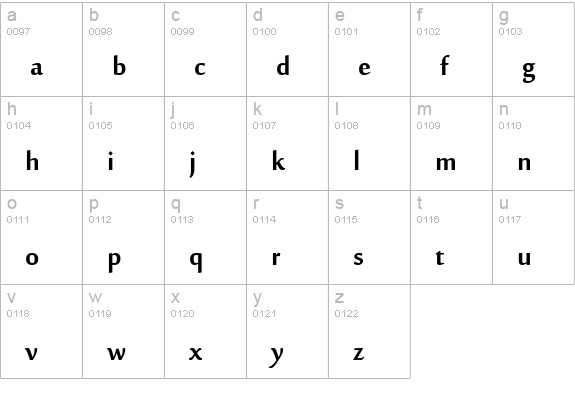 MoolBoran lowercase a-z preview