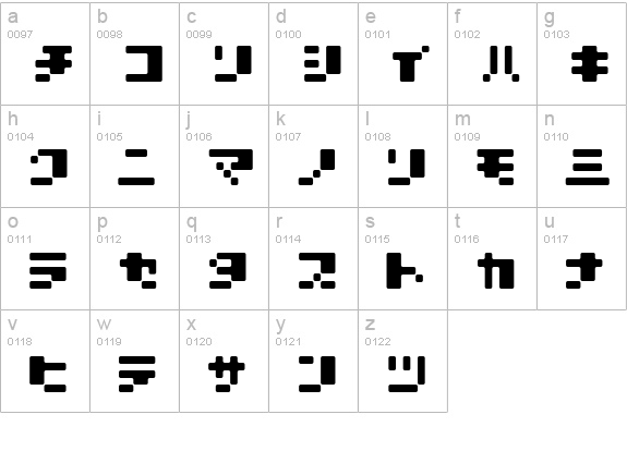 MOOMILK KANA lowercase a-z preview