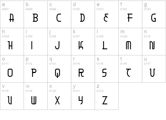 Moon Dart lowercase a-z preview