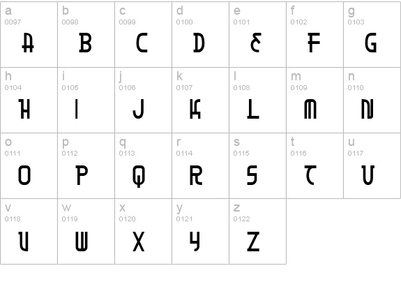 Moon Dart Bold lowercase a-z preview