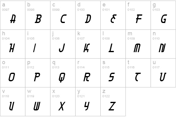 Moon Dart Bold Italic lowercase a-z preview