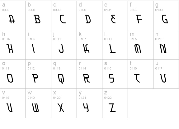Moon Dart Leftalic lowercase a-z preview