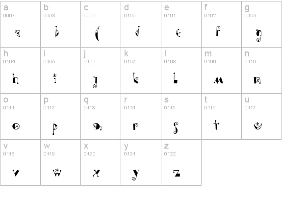 Moonchild Normal lowercase a-z preview