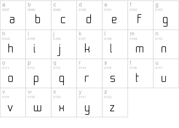 Moondog Fifteen lowercase a-z preview