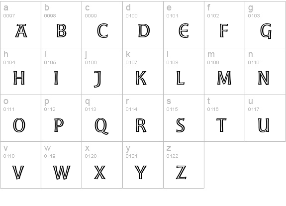 Moonglow lowercase a-z preview