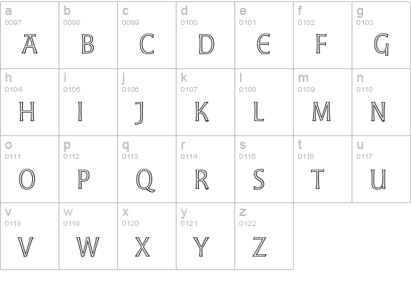 Moonglow Light lowercase a-z preview