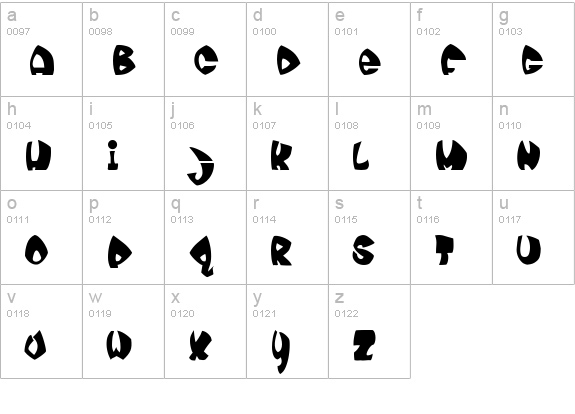 moonie lowercase a-z preview