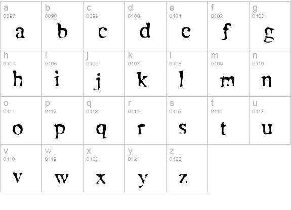 Moonshine lowercase a-z preview