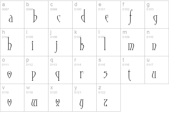 Moonstone Stars lowercase a-z preview