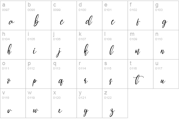 Moontea lowercase a-z preview