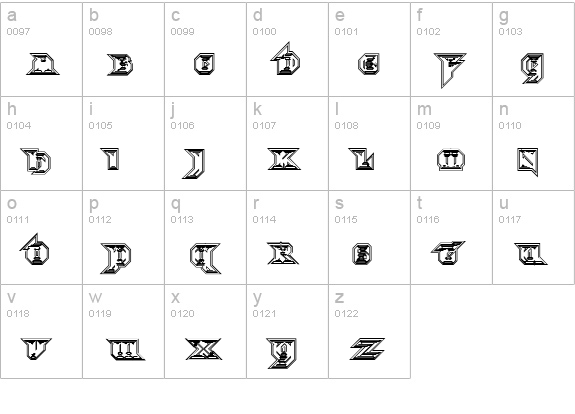 Morbid Fixation lowercase a-z preview