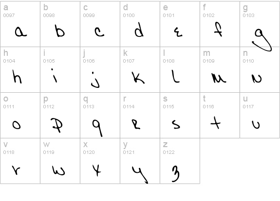 Morgan Regular lowercase a-z preview
