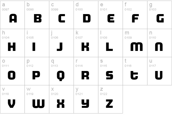 MorganBig Extrabold lowercase a-z preview