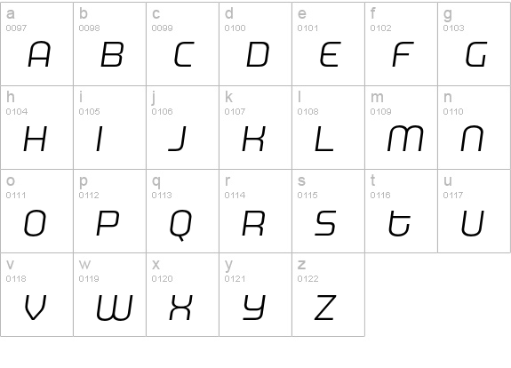 MorganBig LightItalic lowercase a-z preview