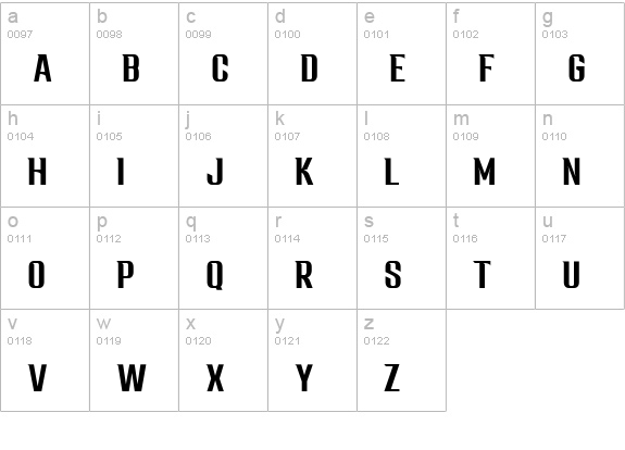 Morington lowercase a-z preview