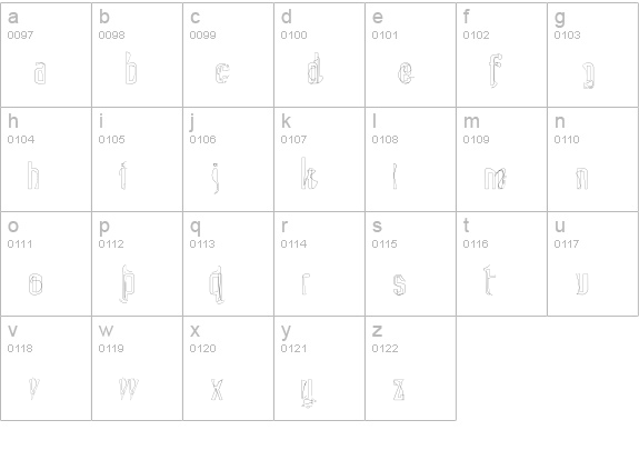 MorireOpen lowercase a-z preview