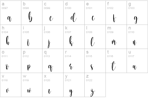 Morningtime lowercase a-z preview