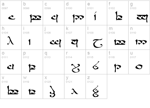 Moroma  lowercase a-z preview