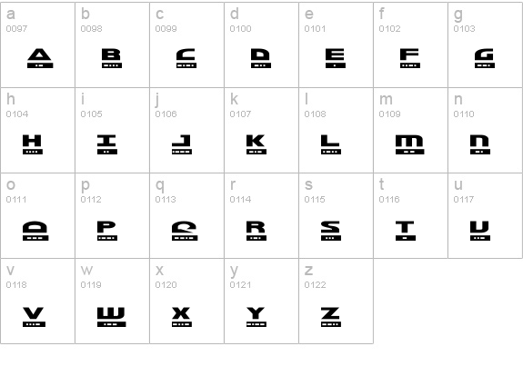 Morse Kode2 lowercase a-z preview