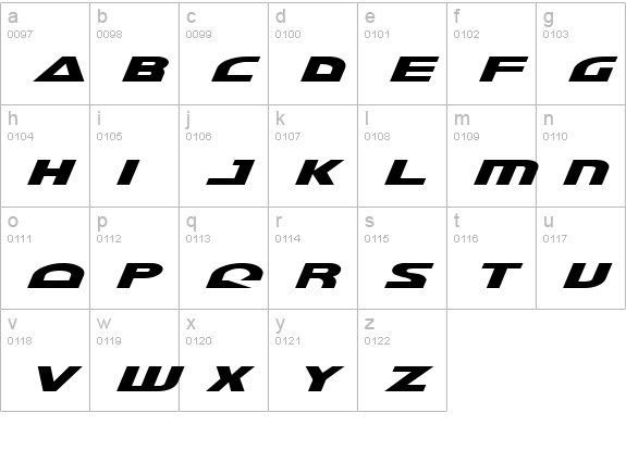 Morse NK Italic lowercase a-z preview