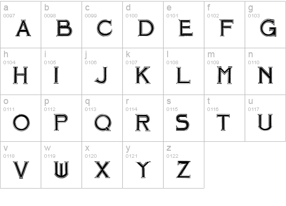 Mosaic lowercase a-z preview