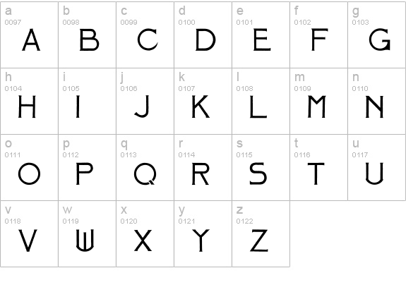Mosaic_Solid lowercase a-z preview