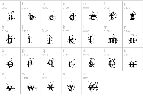 Mosh Pit lowercase a-z preview
