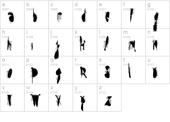 moskito screen lowercase a-z preview