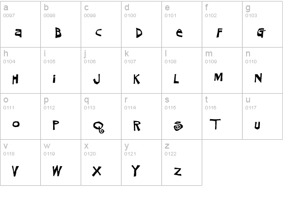MosquitoFiesta lowercase a-z preview