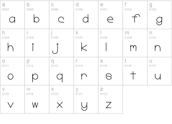 Mostly Mono lowercase a-z preview