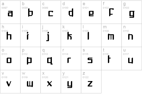 Mothership lowercase a-z preview