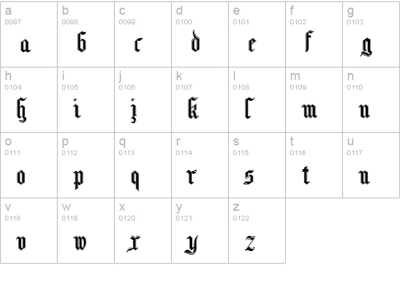 MottisfontNo3 lowercase a-z preview