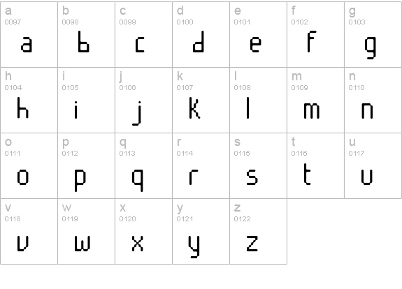 Motus-Regular lowercase a-z preview