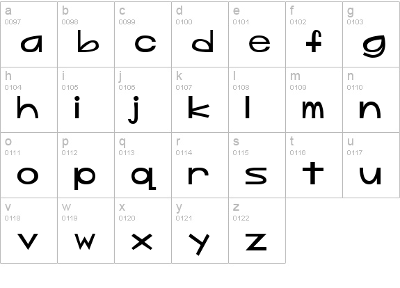 Mouseyer lowercase a-z preview