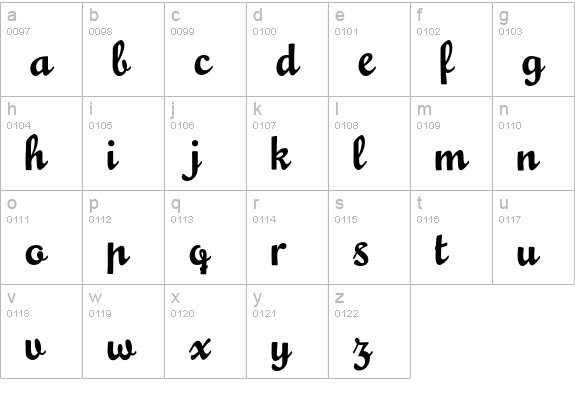 MousseScript-Alternate lowercase a-z preview