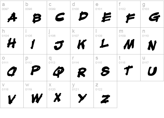 Mouth Breather BB Bold lowercase a-z preview