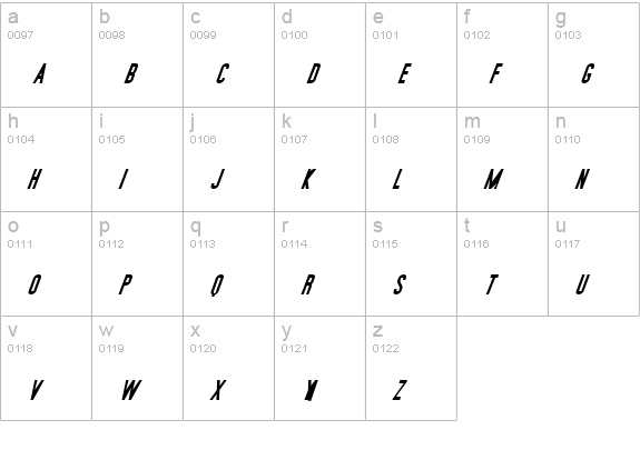 Movie Poster BoldItalic lowercase a-z preview